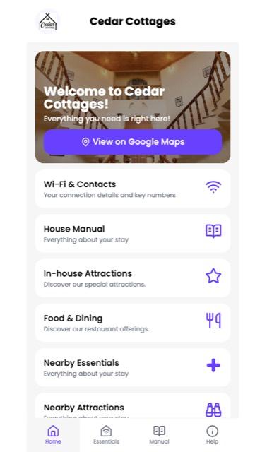 Cedar Cottages, Guidebook