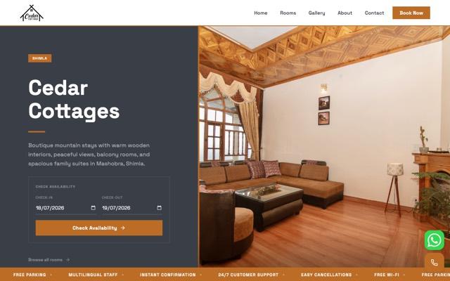Cedar Cottages, Website
